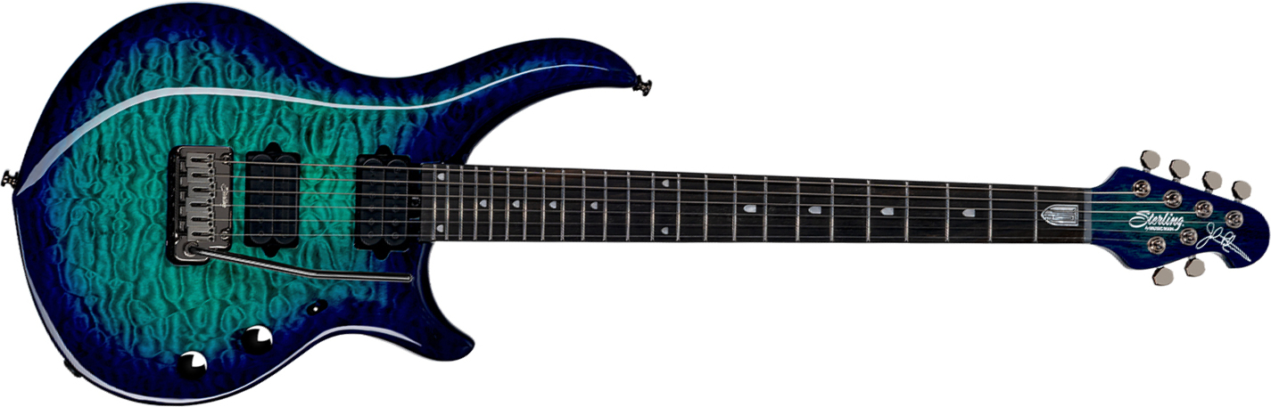 Sterling By Musicman John Petrucci Majesty Maj200xqm Signature 2h Dimarzio Trem Eb - Cerulean Paradise - Signature-E-Gitarre - Main picture