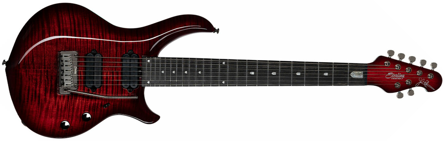 Sterling By Musicman John Petrucci Majesty Maj270xfm Signature 7c 2h Dimarzio Trem Eb - Royal Red - 7-saitige E-Gitarre - Main picture