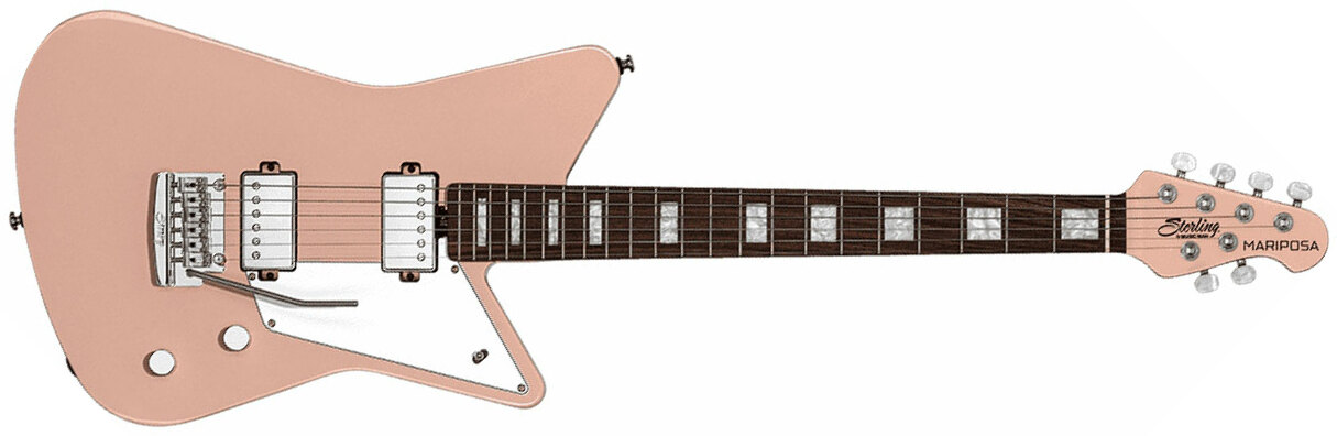 Sterling By Musicman Mariposa Hh Trem Rw - Pueblo Pink - Retro-Rock-E-Gitarre - Main picture