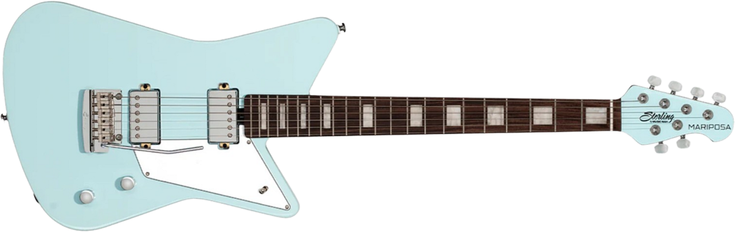Sterling By Musicman Omar Rodriguez Lopez Mariposa Signature 2h Trem Rw - Daphne Blue - Retro-Rock-E-Gitarre - Main picture
