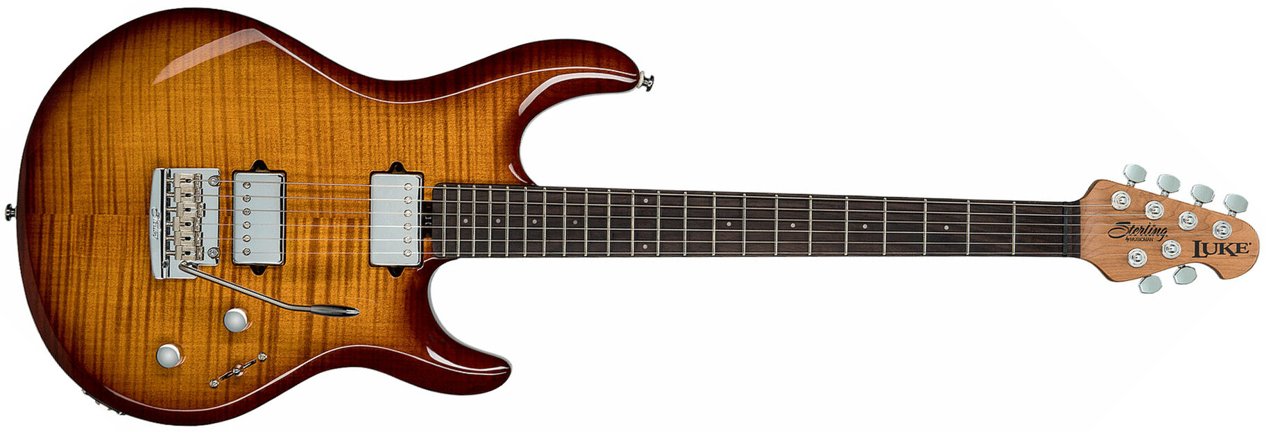 Sterling By Musicman Steve Lukather Luke Lk100 Signature Hh Trem Rw - Hazel Burst - E-Gitarre in Str-Form - Main picture