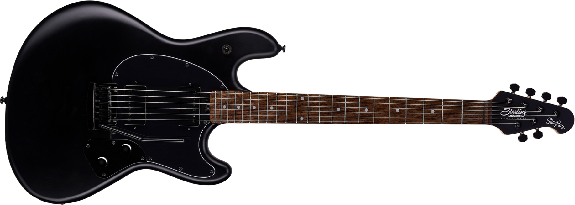 Sterling By Musicman Stingray Guitar Sr30 Hh Trem Lau - Stealth Black - E-Gitarre in Str-Form - Main picture