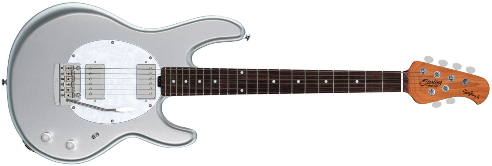 Sterling By Musicman Stingray Ii Trem Hh Rw - Silver - E-Gitarre in Str-Form - Main picture