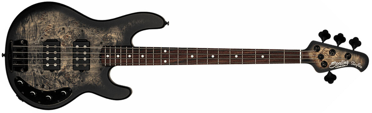 Sterling By Musicman Stingray Ray34hhpb Active Rw - Trans Black Satin - Solidbody E-bass - Main picture