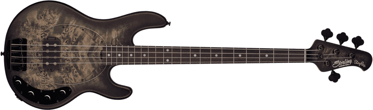Sterling By Musicman Stingray Ray34pb Active Rw - Trans Black Satin - Solidbody E-bass - Main picture