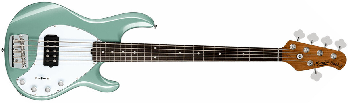 Sterling By Musicman Stingray Ray35 5c Active 1h Rw - Dorado Green - Solidbody E-bass - Main picture