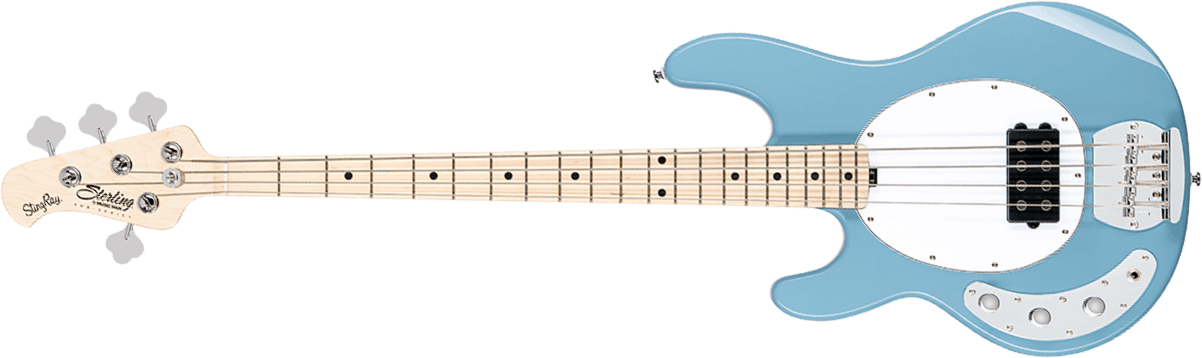 Sterling By Musicman Stingray Ray4h Lh 4c Gaucher Active Mn - Chopper Blue - Solidbody E-bass - Main picture