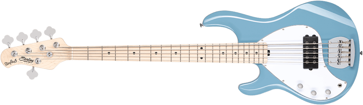 Sterling By Musicman Stingray Ray5h Lh 5c Gaucher Active Mn - Chopper Blue - Solidbody E-bass - Main picture