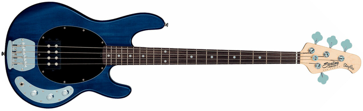 Sterling By Musicman Sub Ray4 Active Jat - Trans Blue Satin - Solidbody E-bass - Main picture
