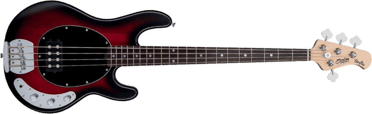 Sterling By Musicman Sub Ray4 (jat) - Ruby Red Burst Satin - Solidbody E-bass - Main picture