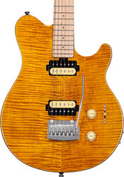 Single-cut-e-gitarre Sterling by musicman Axis Flame Maple AX3FM (MN) - Trans gold