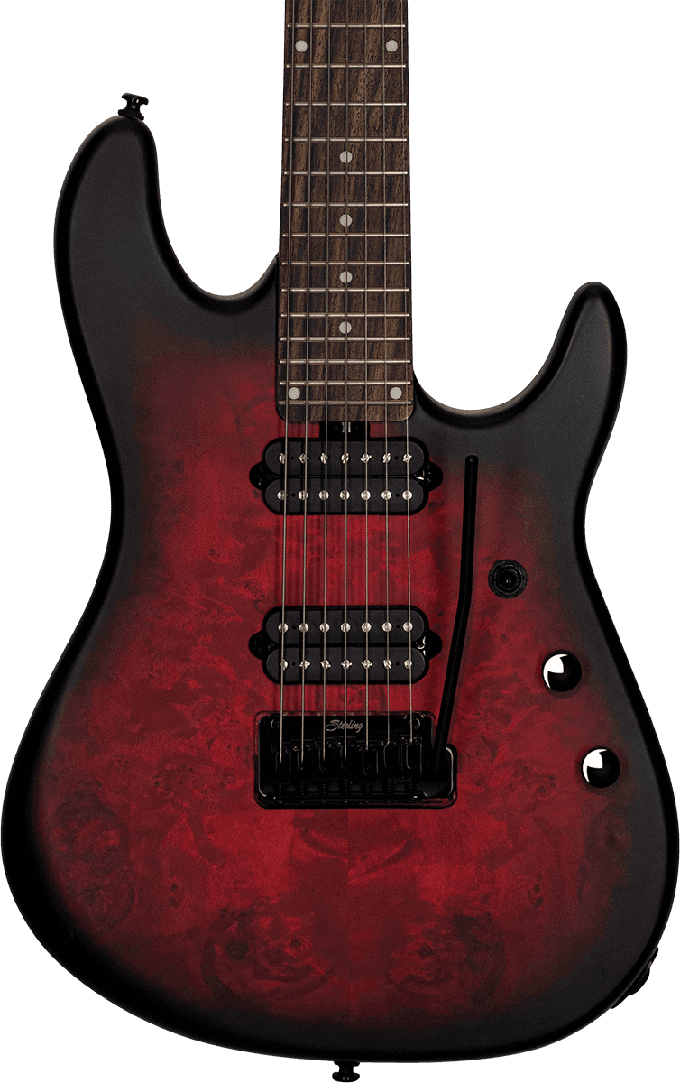 Sterling By Musicman Jason Richardson Cutlass 7c 2h Trem Rw - Dark Scarlet Burst Satin - 7-saitige E-Gitarre - Variation 3