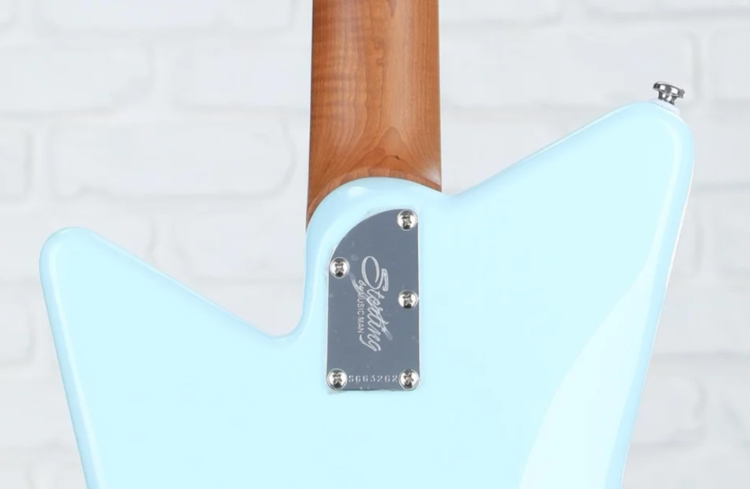 Sterling By Musicman Omar Rodriguez Lopez Mariposa Signature 2h Trem Rw - Daphne Blue - Retro-Rock-E-Gitarre - Variation 3