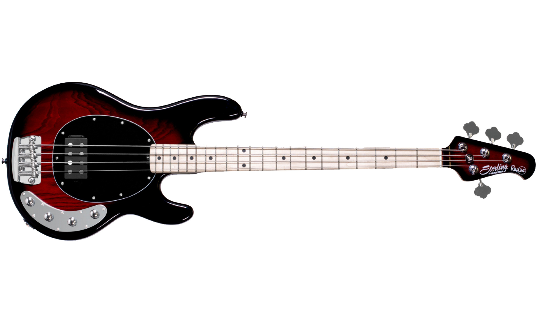 Sterling By Musicman Stingray Ray34 Active Mn - Ruby Red Burst - Solidbody E-bass - Variation 1