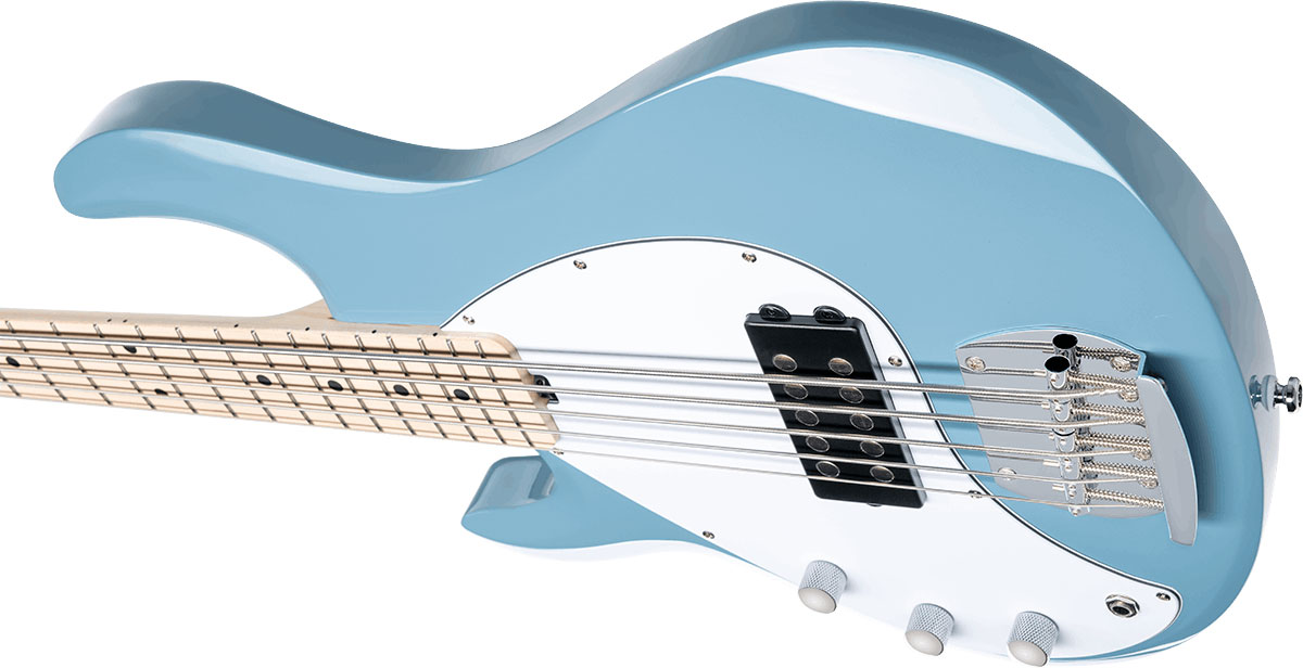 Sterling By Musicman Stingray Ray5h Lh 5c Gaucher Active Mn - Chopper Blue - Solidbody E-bass - Variation 2