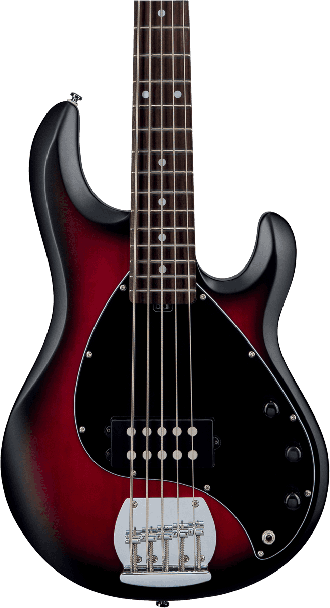 Sterling By Musicman Sub Ray5 5-cordes Active Jat - Red Ruby Burst Satin - Solidbody E-bass - Variation 1