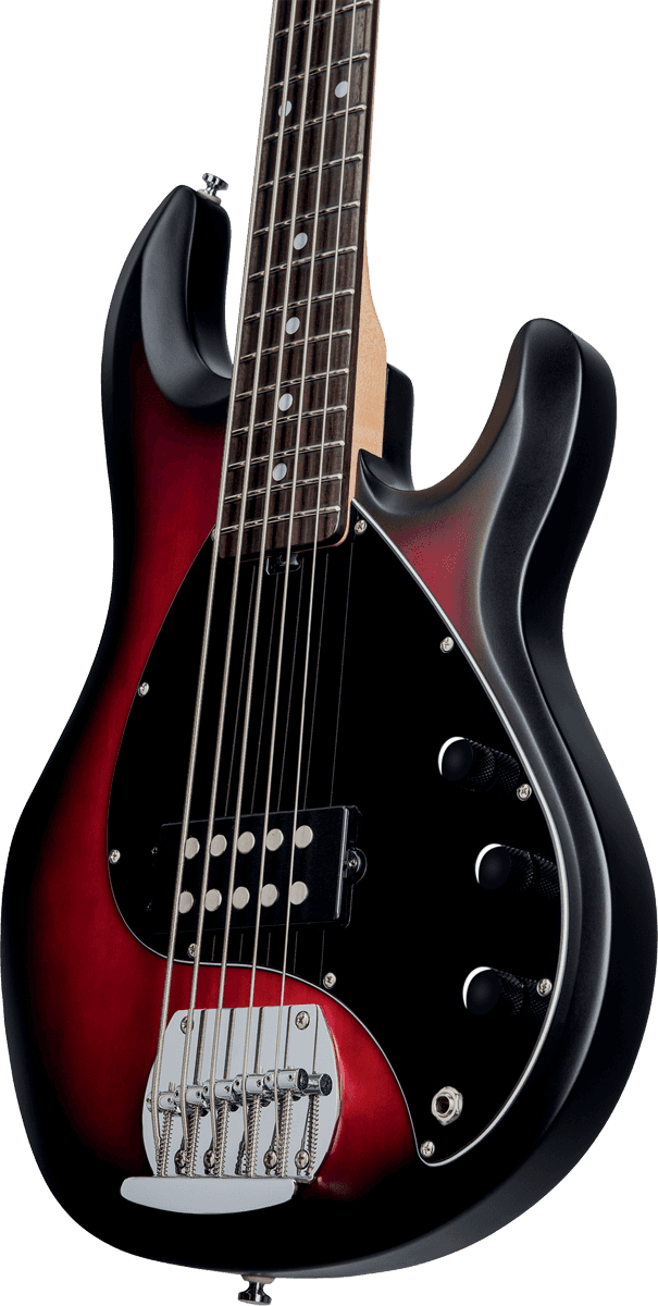 Sterling By Musicman Sub Ray5 5-cordes Active Jat - Red Ruby Burst Satin - Solidbody E-bass - Variation 2