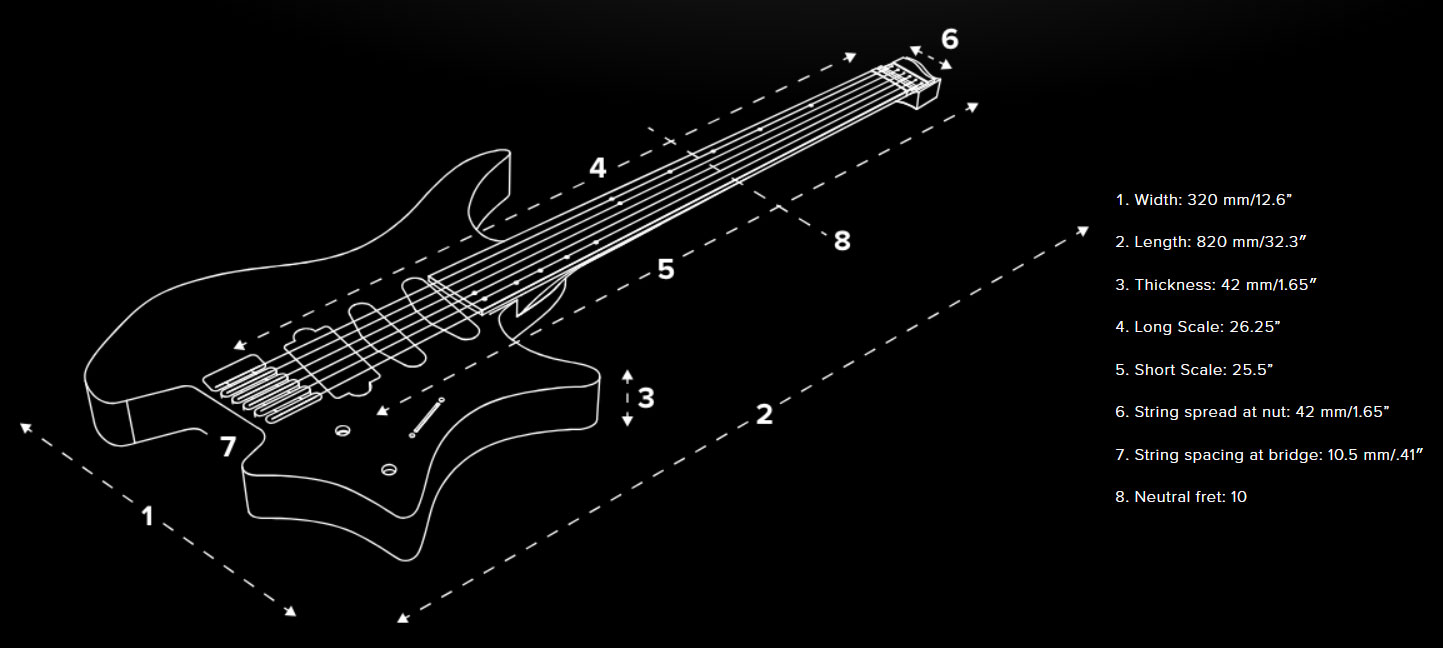 Strandberg Boden Original Nx 7c Multiscale 2h Fishman Fluence Modern Ht Mn - Charcoal Black - Multi-Scale Guitar - Variation 7