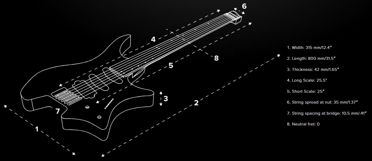 Strandberg Boden Standard Nx 6c Tremolo Multiscale Hss Mn - Natural - Multi-Scale Guitar - Variation 5