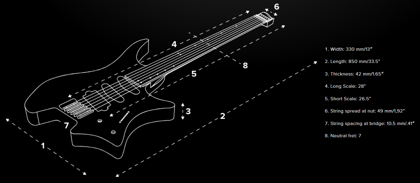 Strandberg Boden Standard Nx 8c Multiscale 2h Ht Mn - Charcoal - Multi-Scale Guitar - Variation 4
