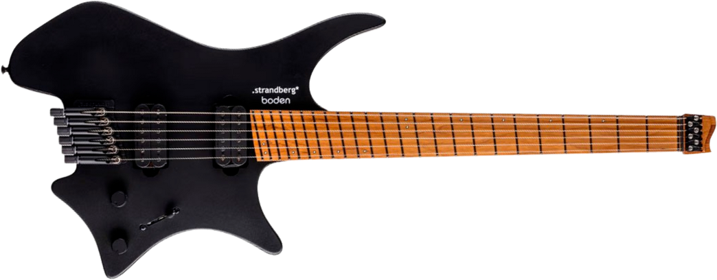 Strandberg Boden Standard N2.6 6c Multiscale 2h Seymour Duncan Ht Mn - Black Satin Metallic - Multi-Scale Guitar - Main picture