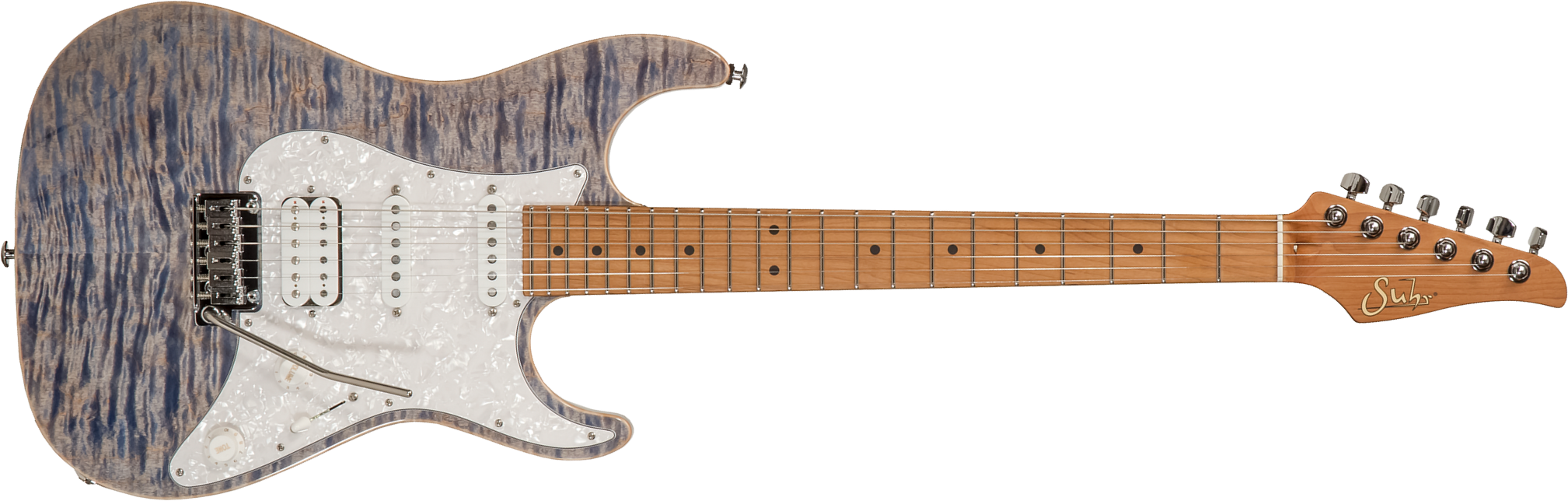 Suhr Standard Plus 01-stp-0047 Usa Hss Trem Mn #72739 - Trans Blue Denim Slate - E-Gitarre in Str-Form - Main picture