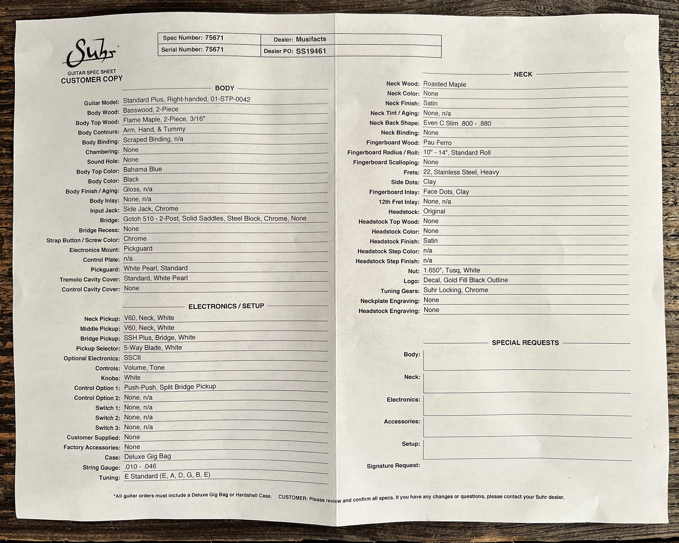Suhr Standard Plus 01-stp-0042 Usa Hss Trem Pf #75671 - Bahama Blue - E-Gitarre in Str-Form - Variation 11