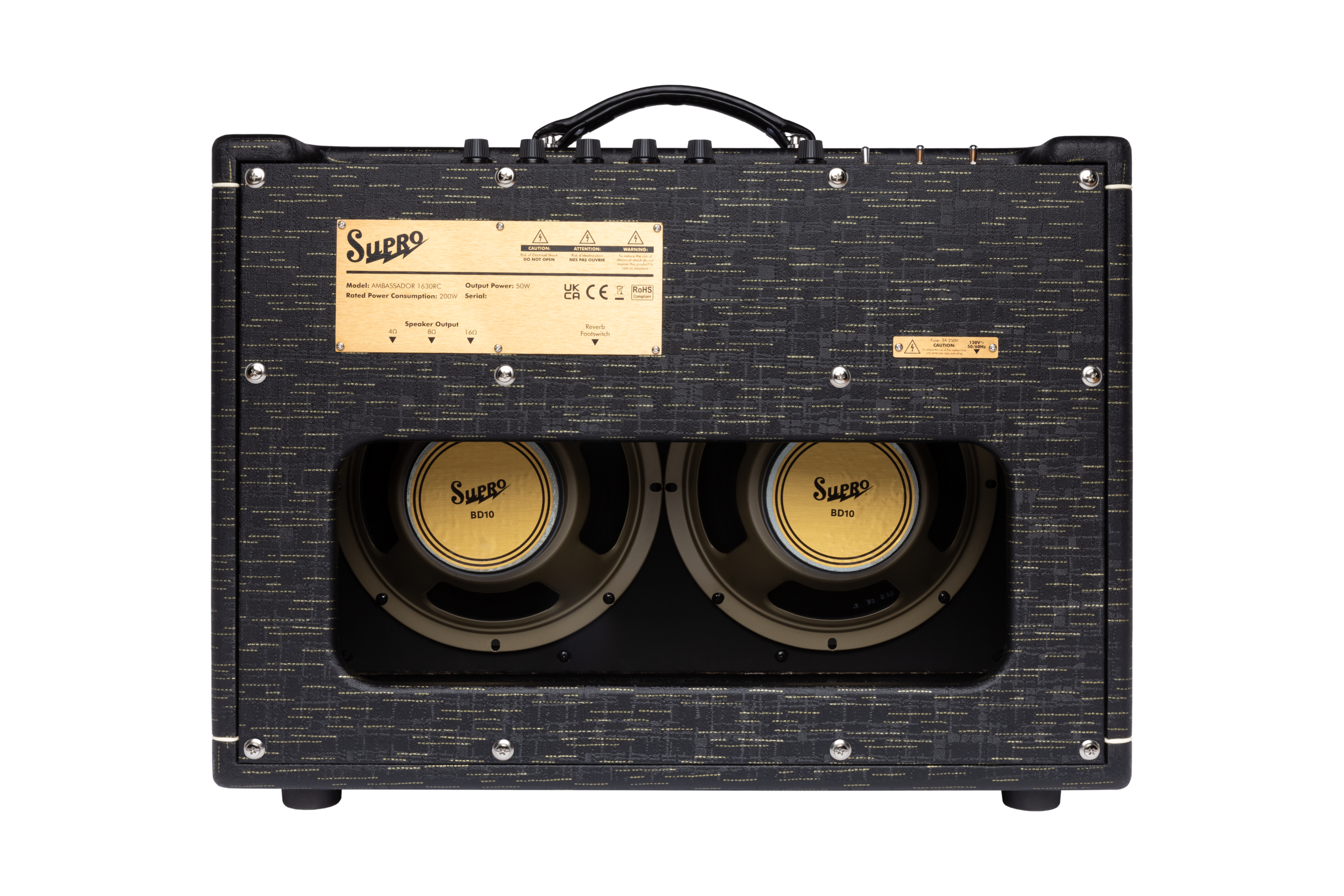 Supro Ambassador Custom Black Gold Scandia 2x10 50w - Combo für E-Gitarre - Variation 4