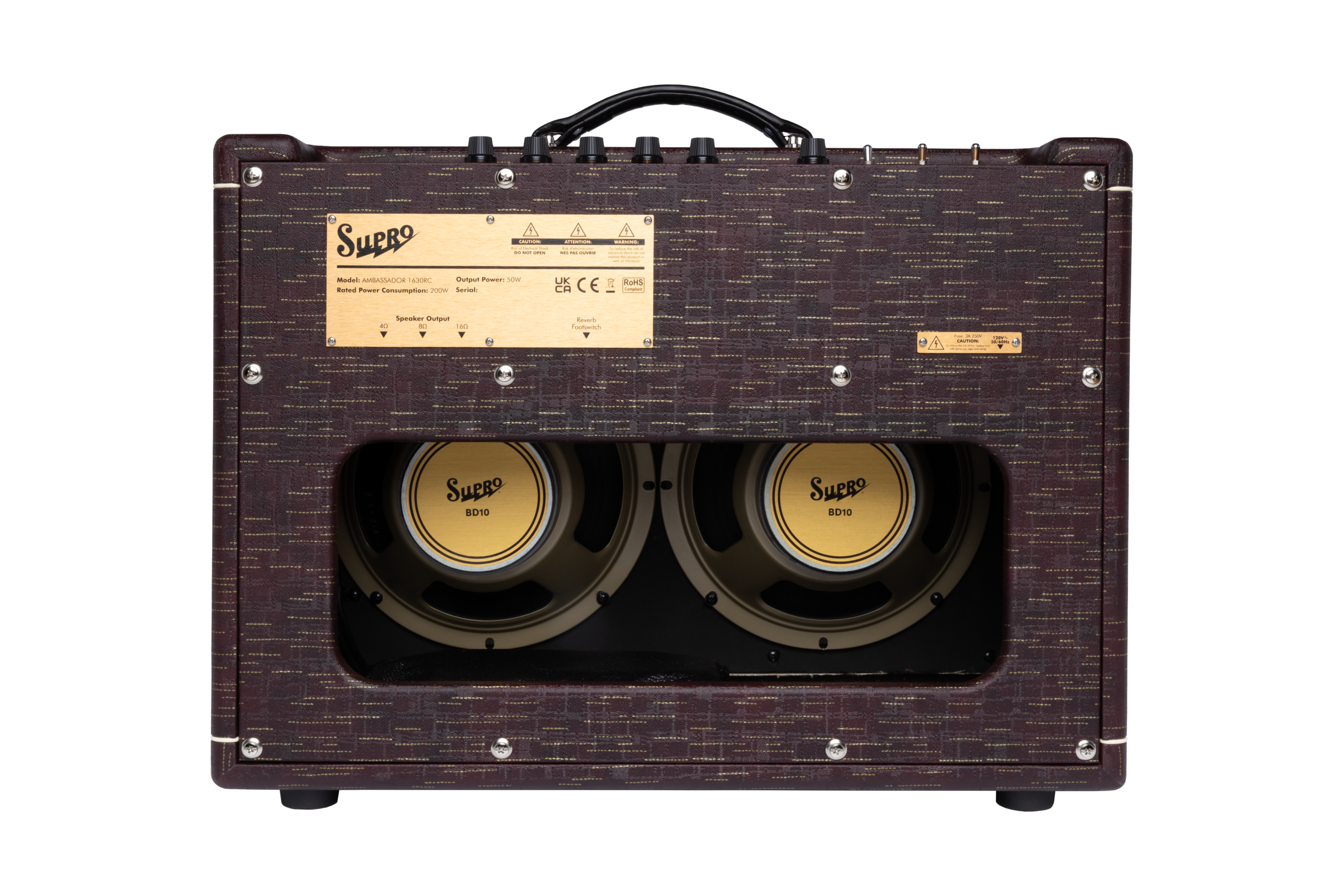 Supro Ambassador Custom Burgundy Gold Scandia 2x10 50w - Combo für E-Gitarre - Variation 4