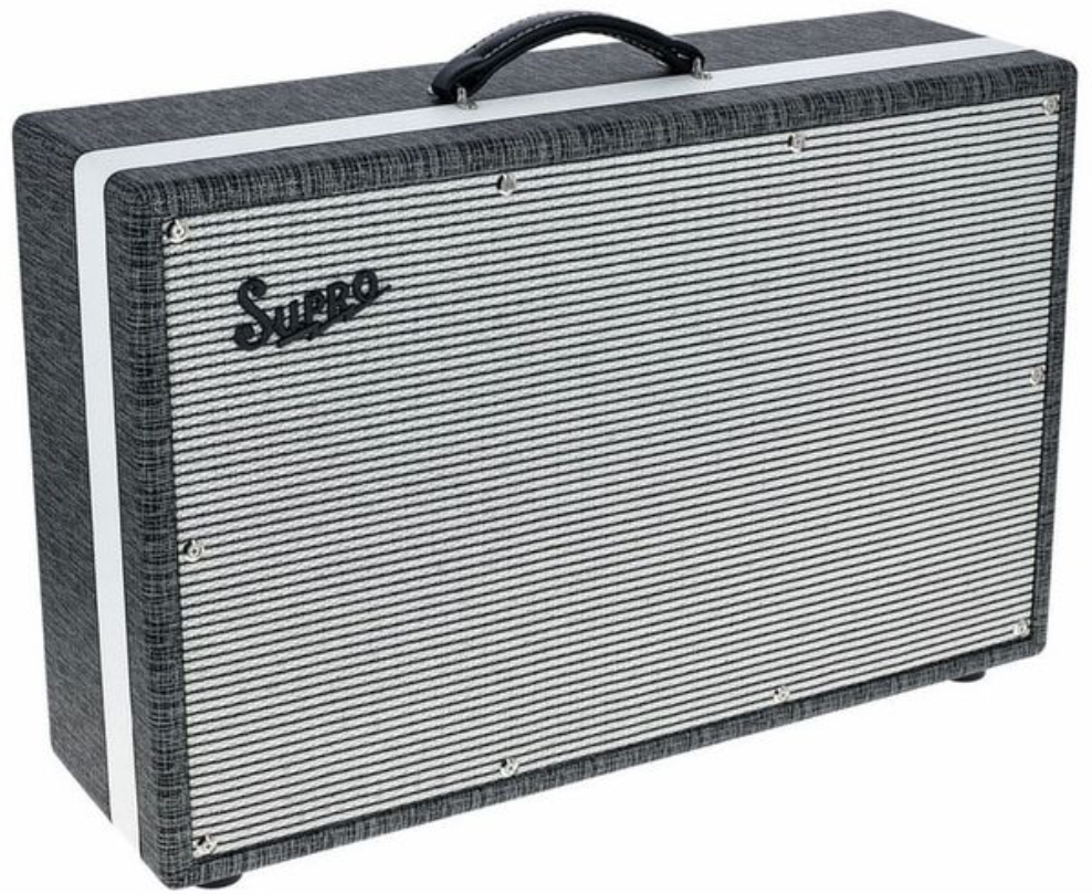 Supro Black Magick Cab 2x12 150w 4/16-ohms Black Rhino Hide - Boxen für E-Gitarre Verstärker - Main picture