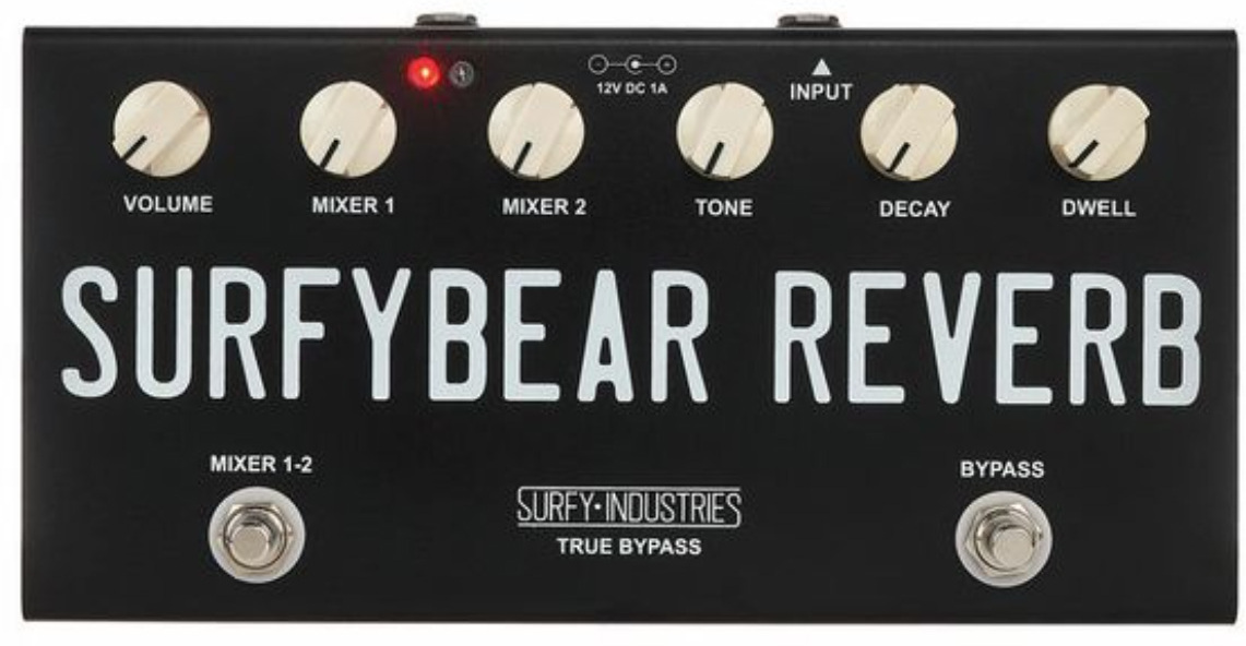 Surfy Industries Surfybear Compact Reverb Black - Reverb/Delay/Echo Effektpedal - Main picture