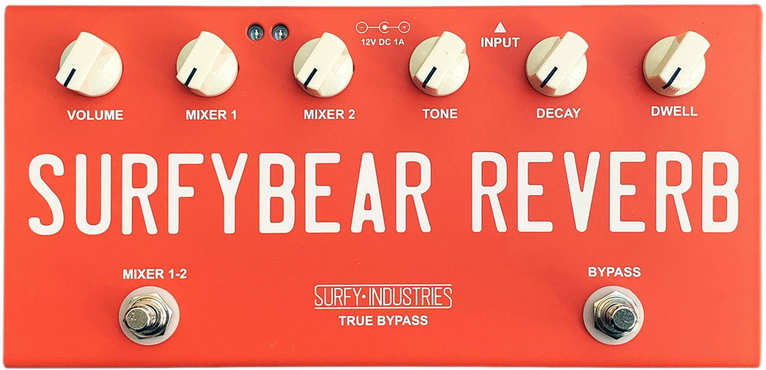 Surfy Industries Surfybear Compact Reverb Red - Reverb/Delay/Echo Effektpedal - Main picture