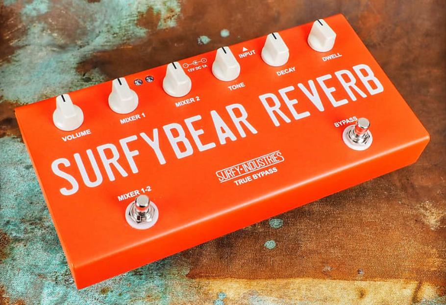 Surfy Industries Surfybear Compact Reverb Red - Reverb/Delay/Echo Effektpedal - Variation 2