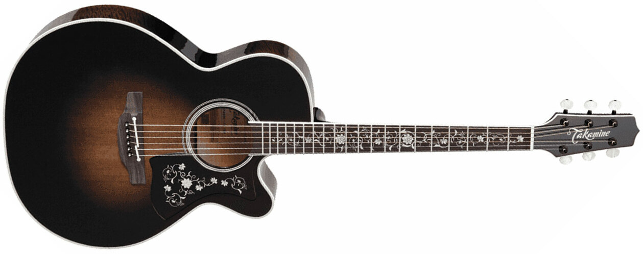 Takamine Auditorium Ctw Electro - Black Burst - Elektroakustische Gitarre - Main picture