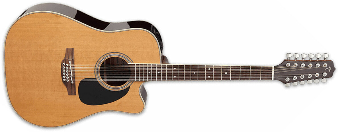 Takamine Ef400sc Tt Dreadnought Cw Epicea Palissandre Ct4bii - Natural - Elektroakustische Gitarre - Main picture