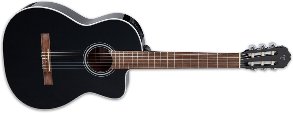 Takamine Gc2ceblk Cw Electro Epicea Sapelle Lau - Black - Konzertgitarren 4/4 - Main picture