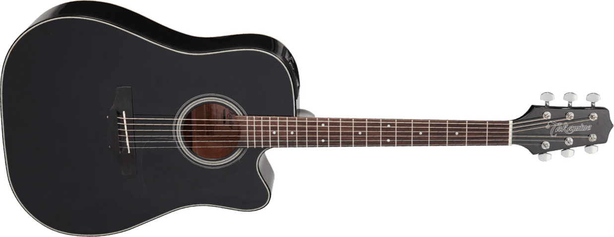 Takamine Gd15ce Blk Dreadnought Cw Epicea Acajou Tp-4t - Black - Elektroakustische Gitarre - Main picture