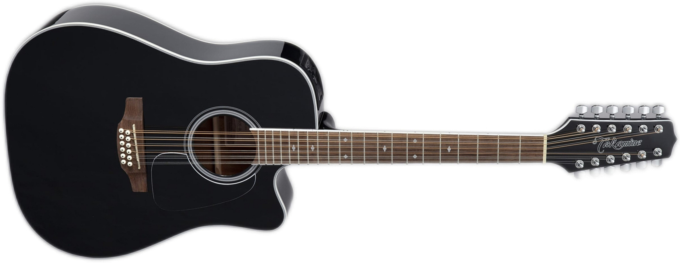 Takamine Gd38ce Blk Dreadnought Cw 12c Epicea Acajou Ova - Black - Elektroakustische Gitarre - Main picture