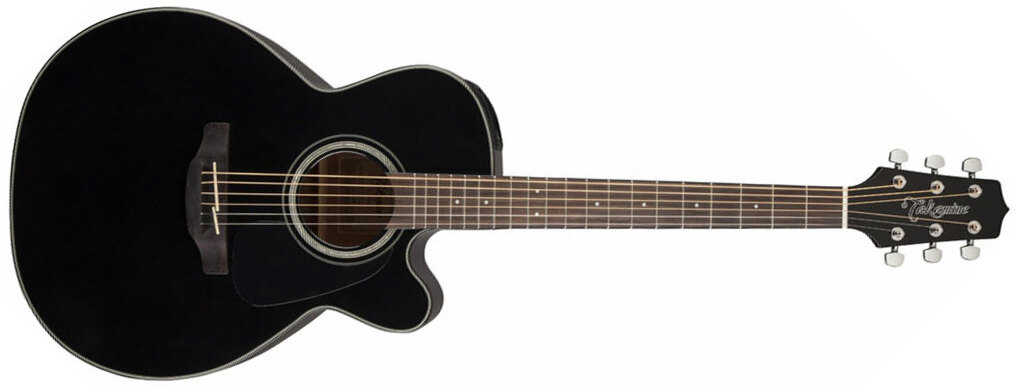 Takamine Gn30ce-blk Auditorium Cw Cw Epicea Acajou Rw - Black Gloss - Elektroakustische Gitarre - Main picture