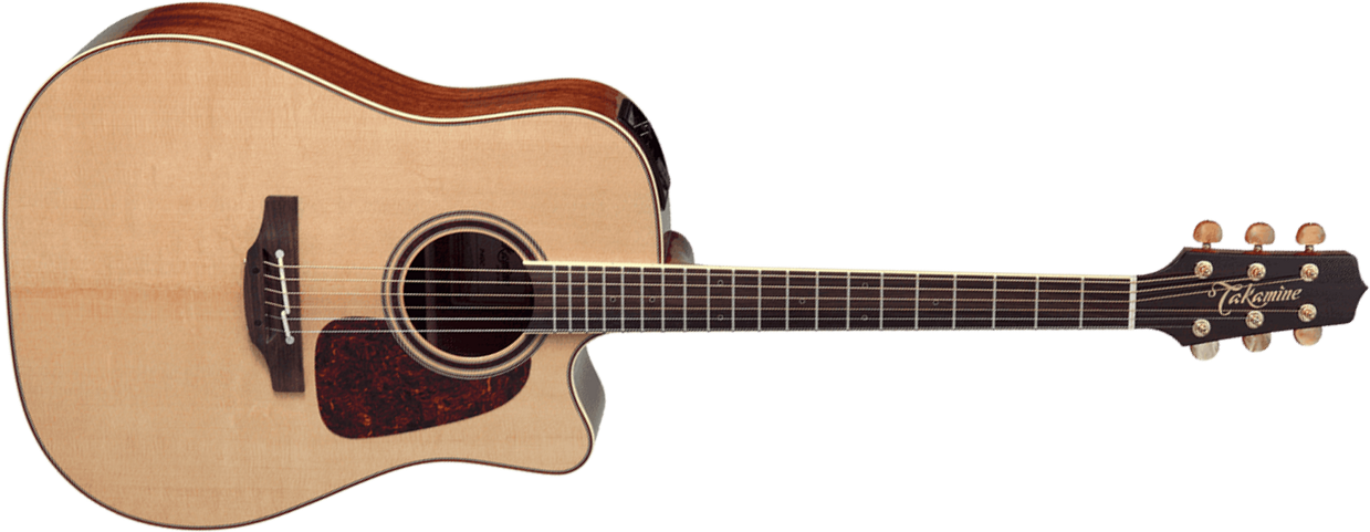 Takamine P4dc Pro Series Japan Dreadnought Cw Epicea Sapele - Natural Gloss - Elektroakustische Gitarre - Main picture