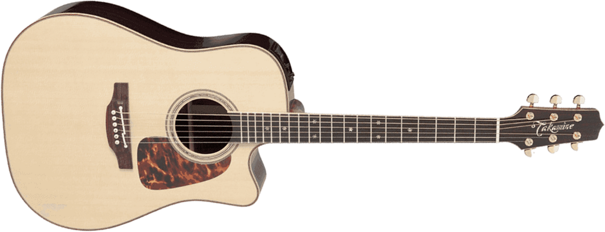 Takamine P7dc Pro Japan Dreadnought Cw Epicea Palissandre Ctp-3 - Natural - Elektroakustische Gitarre - Main picture