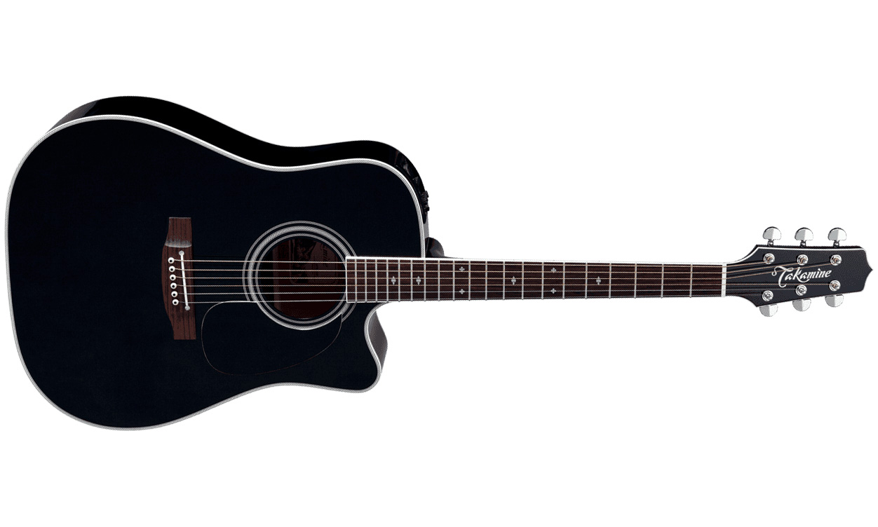 Takamine Ef341sc Legacy Dreadnought Cw Epicea Erable Ct4bii - Black - Elektroakustische Gitarre - Variation 1