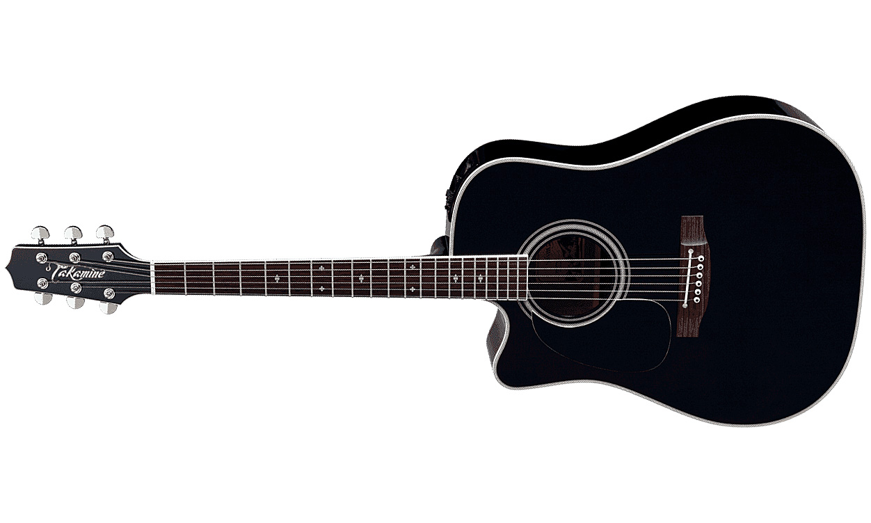 Takamine Ef341sclh Legacy Japan Dreadnought Cw Gaucher Epicea Erable Ct4bii - Black - Elektroakustische Gitarre - Variation 1