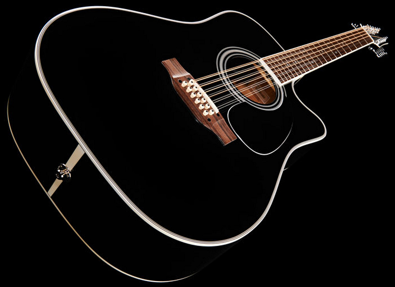 Takamine Ef381sc 12-string Legacy Dreadnought Cw 12-cordes Epicea Erable Ct4bii - Black - Elektroakustische Gitarre - Variation 2