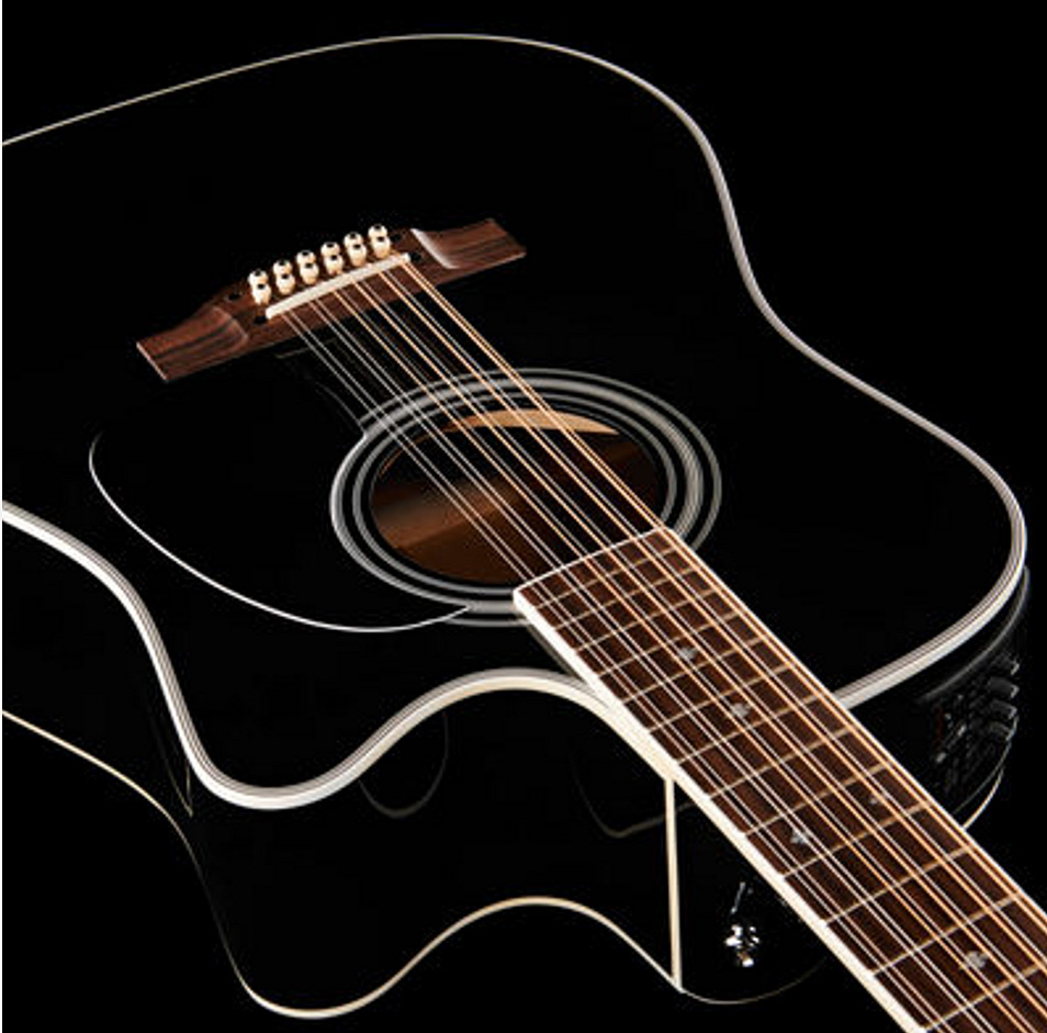 Takamine Ef381sc 12-string Legacy Dreadnought Cw 12-cordes Epicea Erable Ct4bii - Black - Elektroakustische Gitarre - Variation 3