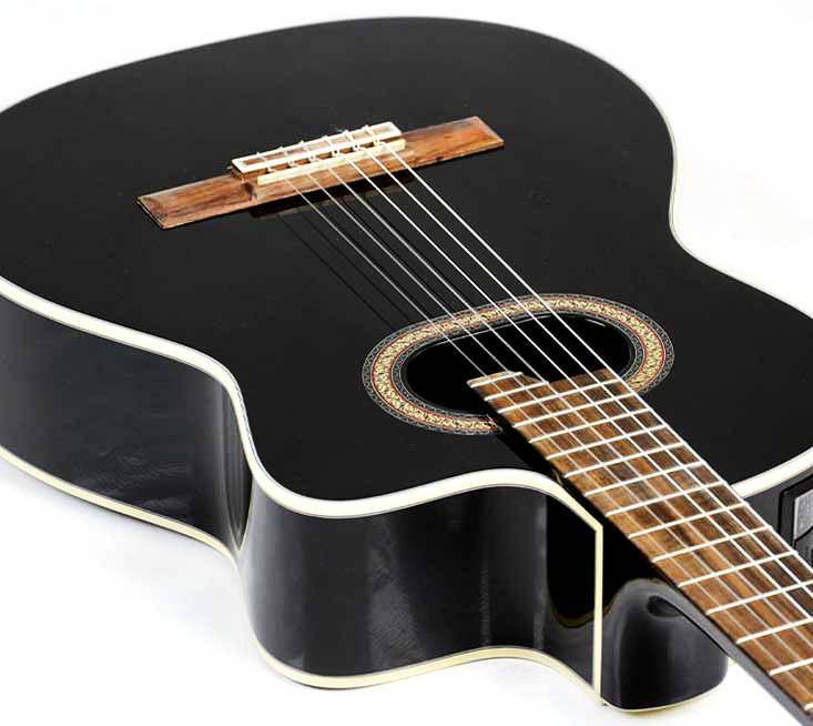 Takamine Gc6ce Blk 4/4 Cw Epicea Noyer Lau - Black - Konzertgitarren 4/4 - Variation 2