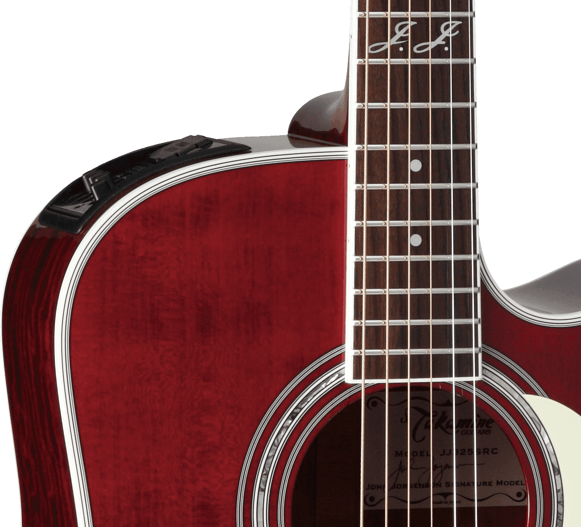 Takamine John Jorgenson Jj325src Jap Dreadnought Cw Epicea Bubinga - Red Satin Gloss - Elektroakustische Gitarre - Variation 2