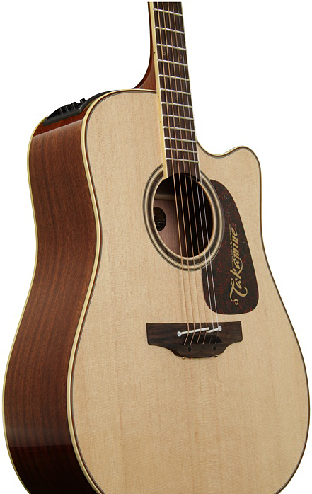 Takamine P4dc Pro Series Japan Dreadnought Cw Epicea Sapele - Natural Gloss - Elektroakustische Gitarre - Variation 2