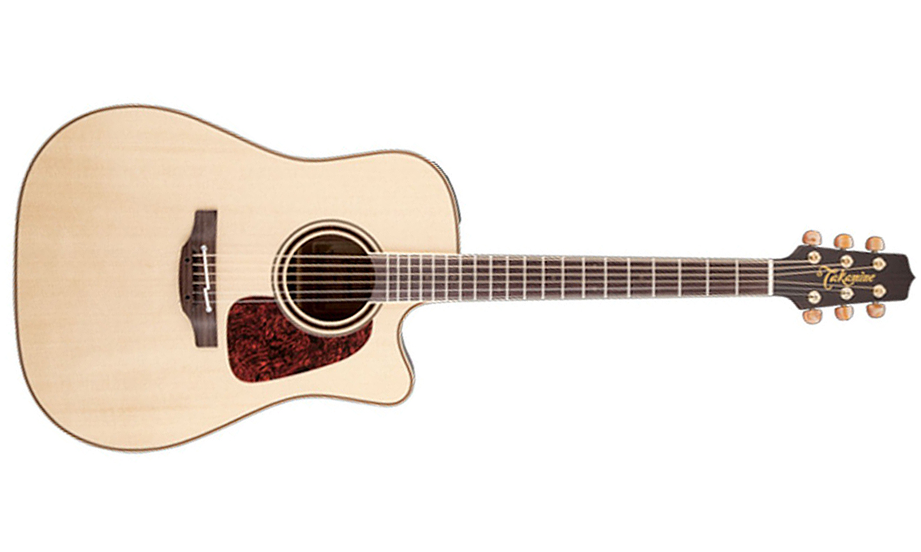 Takamine P4dc Pro Series Japan Dreadnought Cw Epicea Sapele - Natural Gloss - Elektroakustische Gitarre - Variation 1