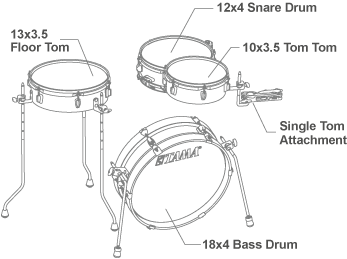 Tama Club-jam Pancake - 4 FÛts - Hairline Black - Standard Akustik Schlagzeug - Variation 1